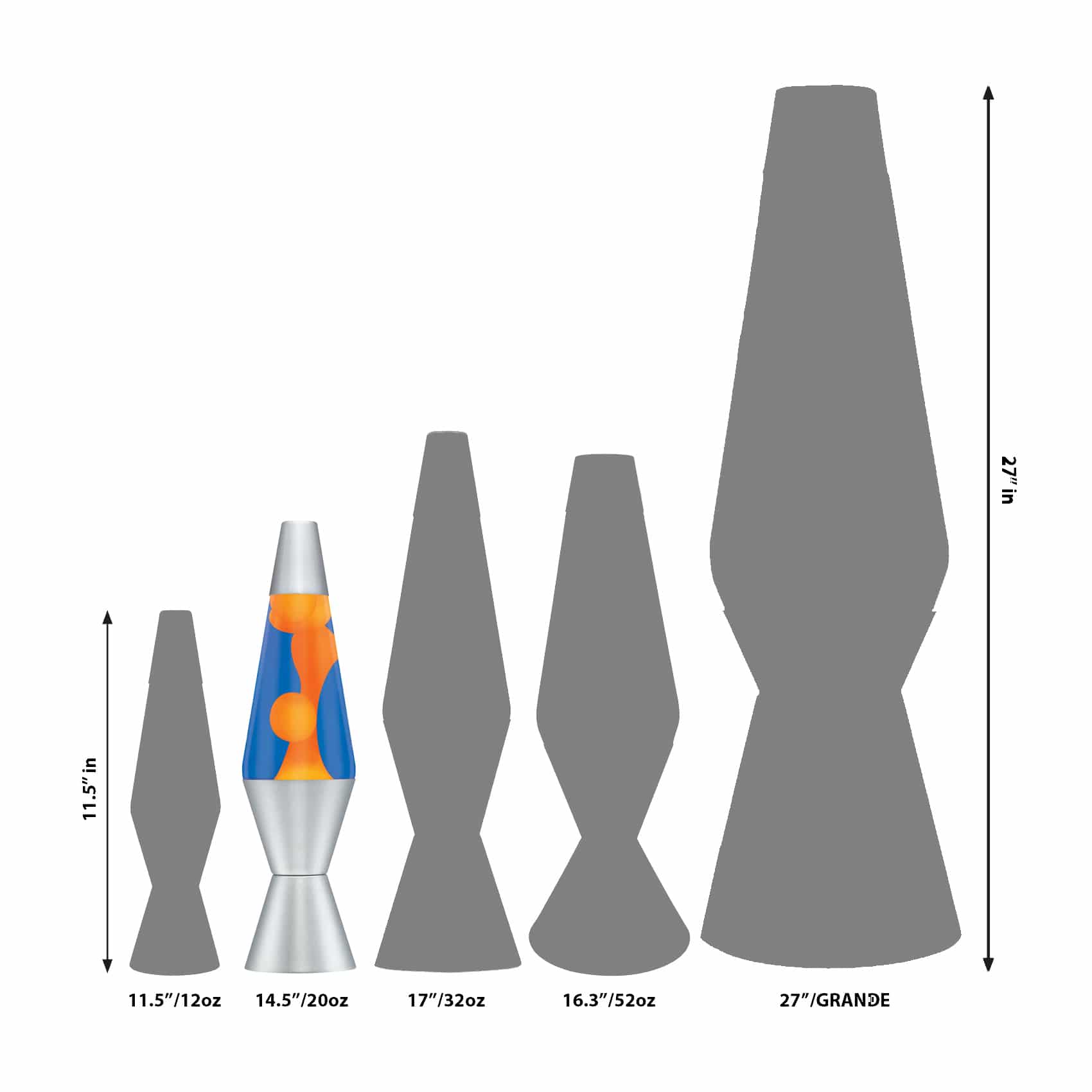 14.5" Lava Lamp – Orange/Blue/Silver - Image 5