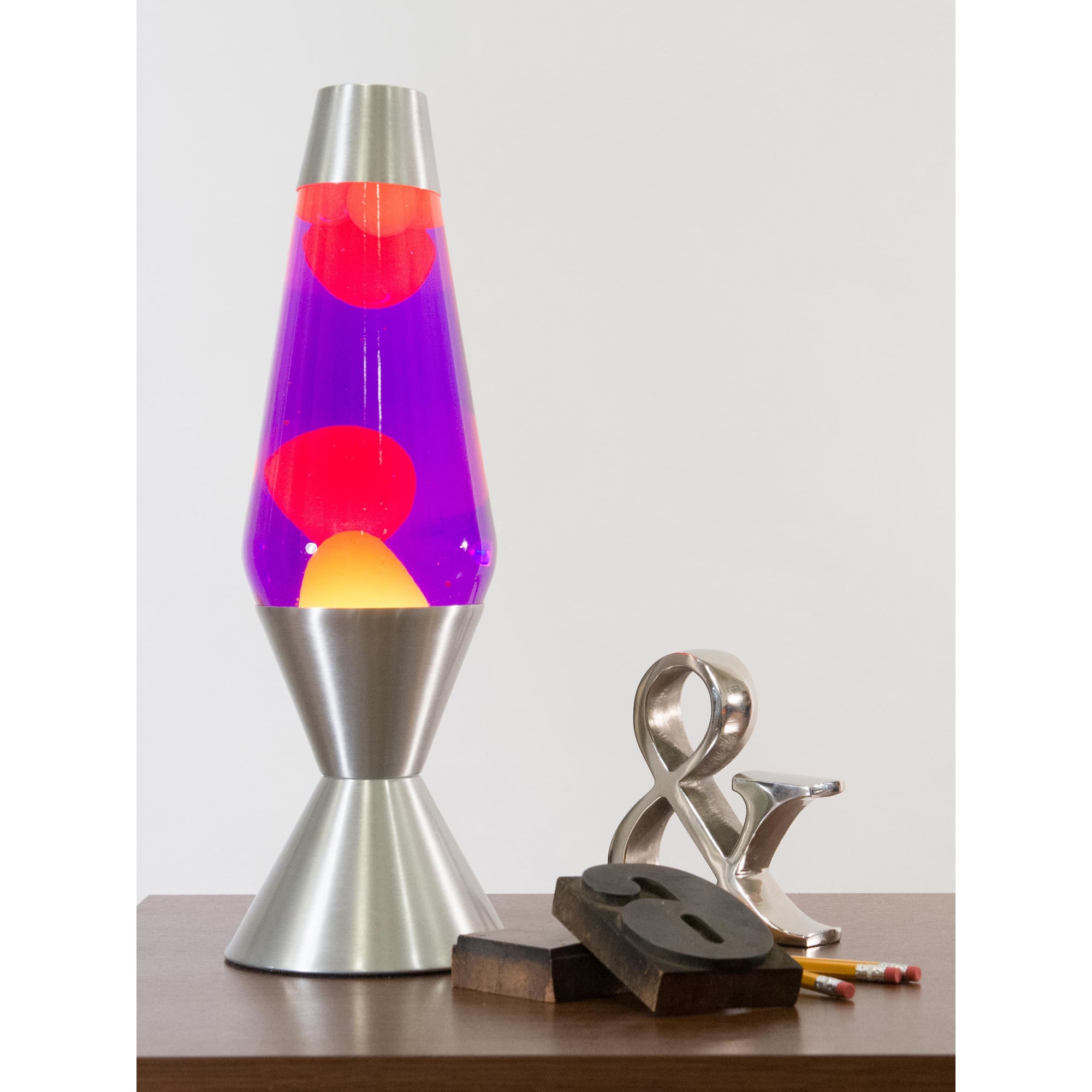 16.3" Lava Lamp – Yellow/Purple/Silver - Image 2