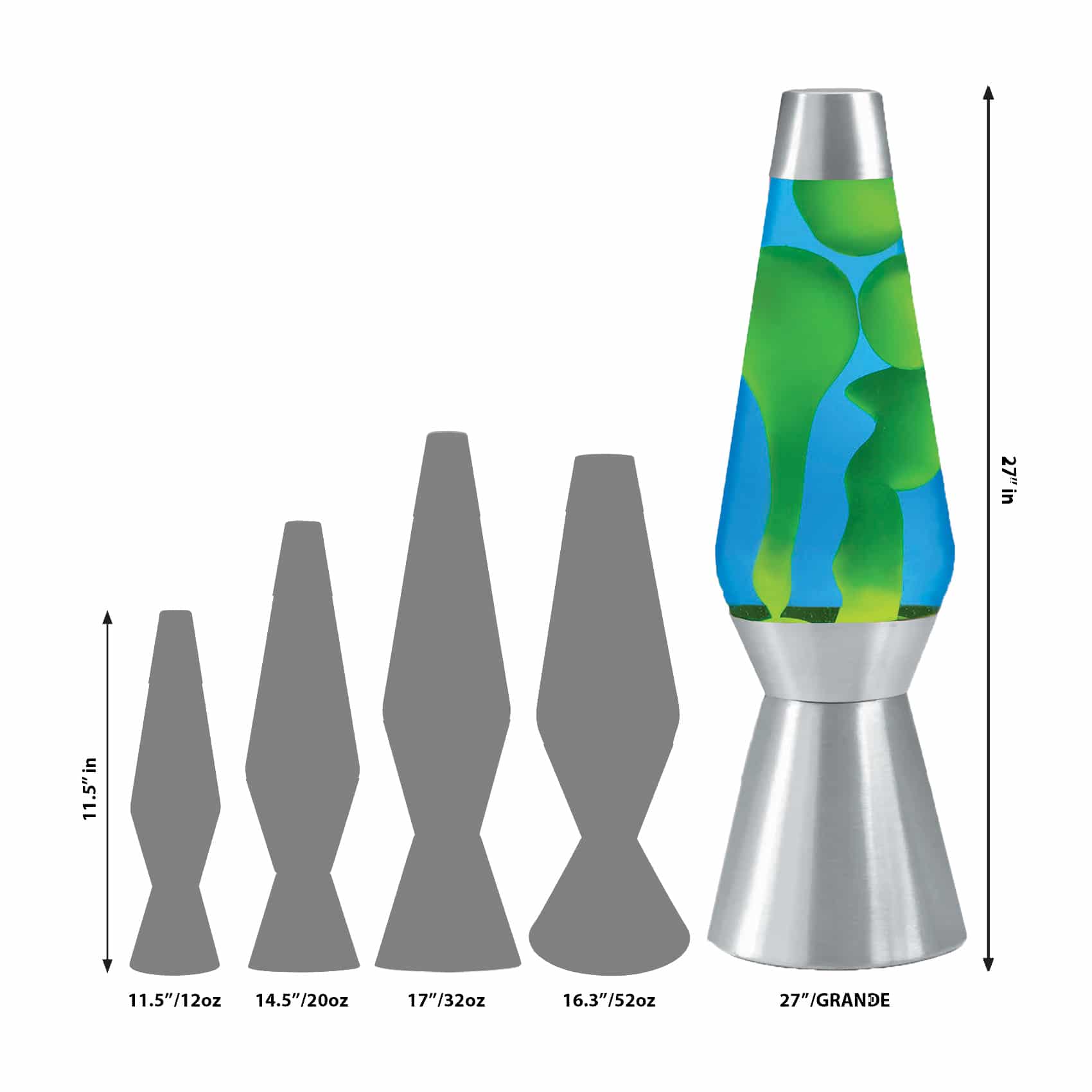 27" Lava Lamp Grande – Yellow/Blue/Silver - Image 3