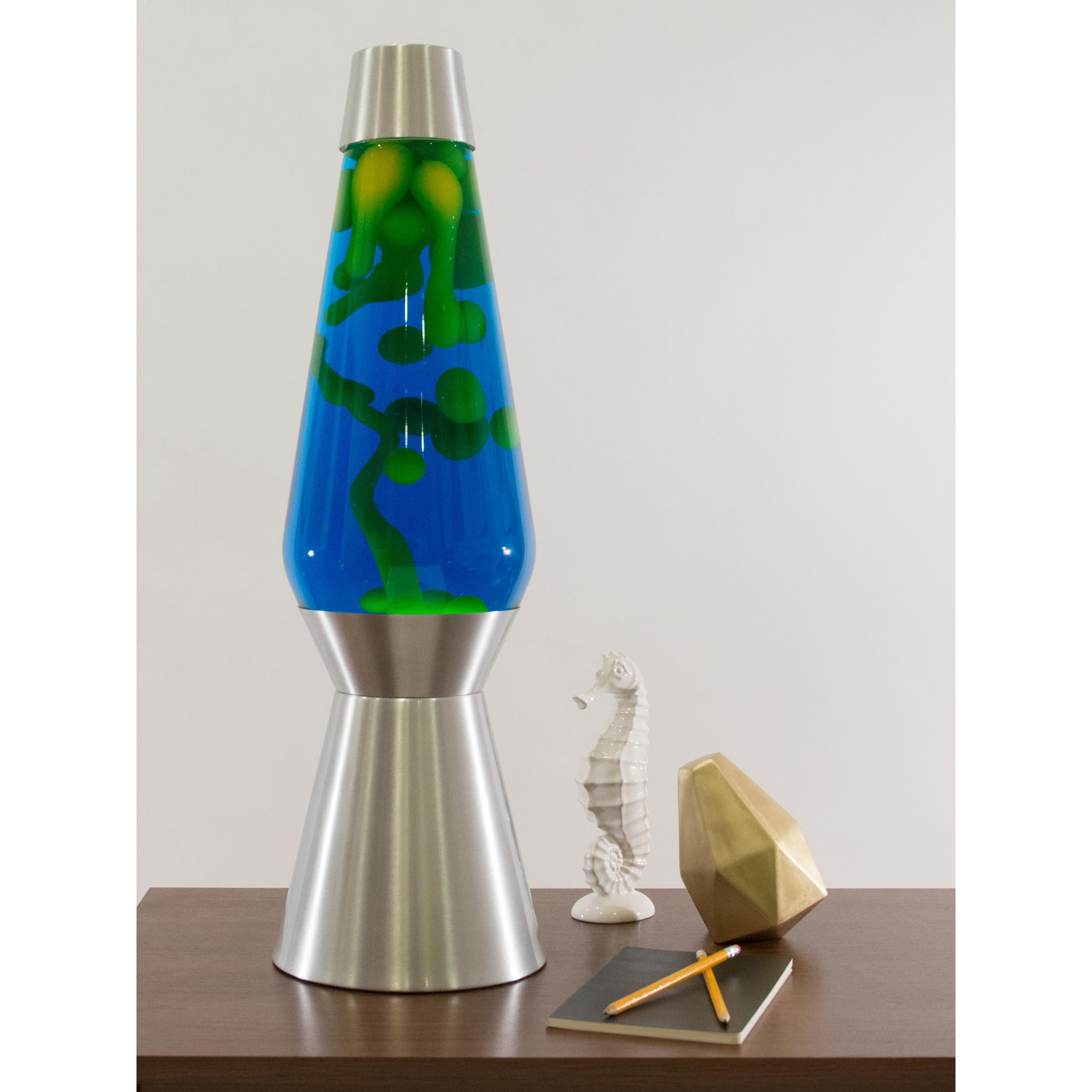 27" Lava Lamp Grande – Yellow/Blue/Silver - Image 2
